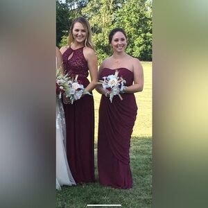 Elegant Burgundy Grecian-Style Gown